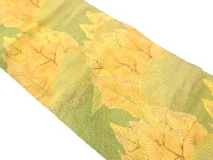アンティーク　手織り紬樹木模様織り出し名古屋帯